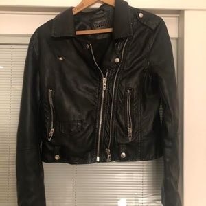 Zara Black Faux Leather Jacket, Size Small